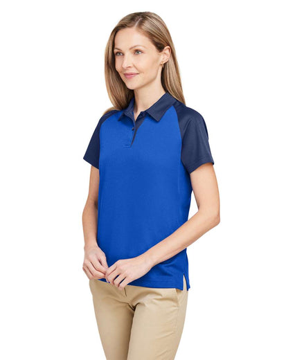 Team 365 Women's Command Snag-Protection Colorblock Polo TT21CW #colormdl_Sport Graphite/ Black