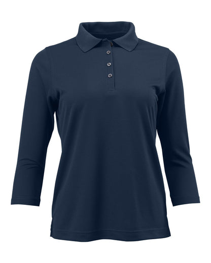 Paragon Women's Lady Palm Three-Quarter Sleeve Polo 120 #color_Navy