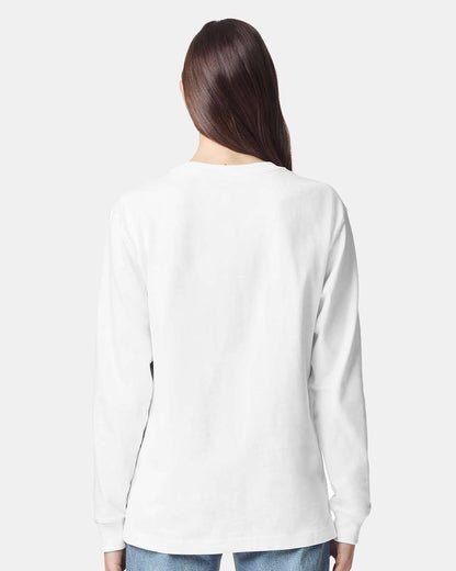 American Apparel Unisex Super Heavyweight Long Sleeve Pocket Tee 9410 #colormdl_White