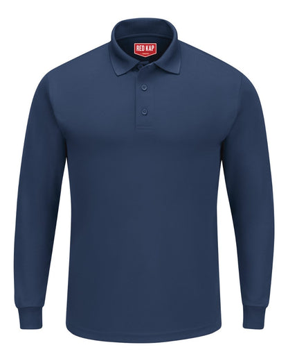 Red Kap Men's Long Sleeve Performance Knit Polo SK6L #color_Navy