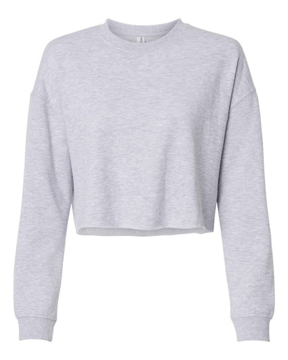 Independent Trading Co. Women's Lightweight Crop Crewneck Sweatshirt AFX24CRP #color_Grey Heather