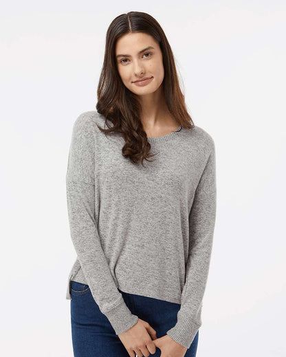 Boxercraft Women's Cuddle Fleece Boxy Crewneck Pullover L06 #colormdl_Oxford Heather