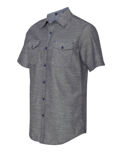 Burnside Chambray Short Sleeve Shirt 9255 #color_Dark Denim