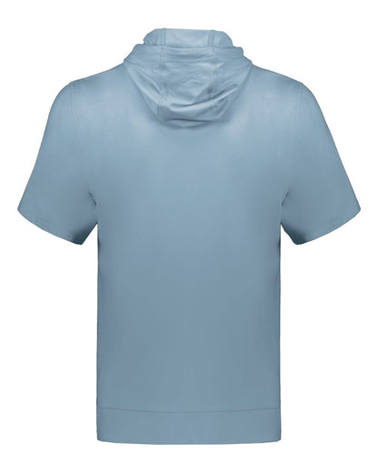 Holloway Youth Eco Revive™ Ventura Soft Knit Short Sleeve Hooded Sweatshirt 222605 #color_Storm