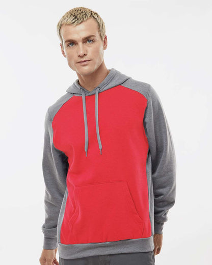 Augusta Sportswear Eco Revive™ Three-Season Triblend Fleece Hooded Sweatshirt 6865 #colormdl_Scarlet/ Grey Heather