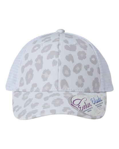 Infinity Her Women's Modern Trucker Cap CHARLIE #color_Snow Leopard/ White
