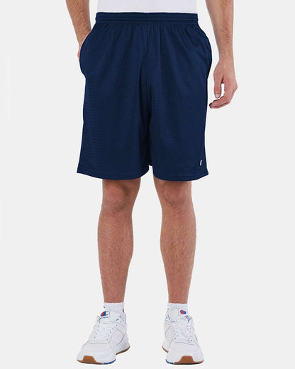 Champion Unisex Polyester Mesh 9" Shorts with Pockets S162 #colormdl_Navy