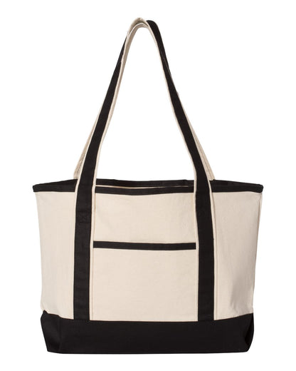 Q-Tees 20L Small Deluxe Tote Q125800 #color_Natural/ Black