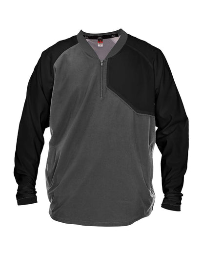 Alleson Athletic Field Batters Jacket 3JLS21A #color_Charcoal/ Black