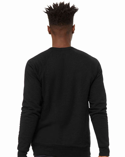 BELLA + CANVAS Sponge Fleece Raglan Crewneck Sweatshirt 3901 #colormdl_Black Heather