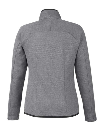 CORE365 Women's Venture Heathered Stripe Full-Zip CE72W #color_Black/ White