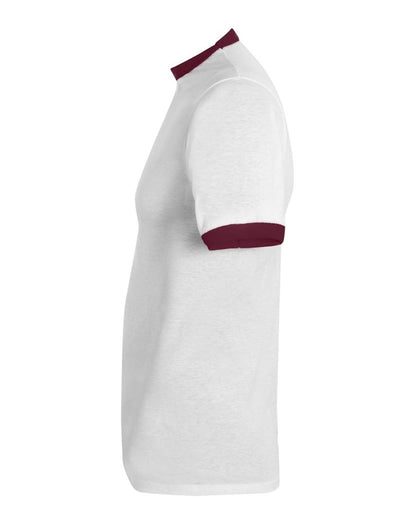 Augusta Sportswear 50/50 Ringer T-Shirt 710 #color_White/ Maroon