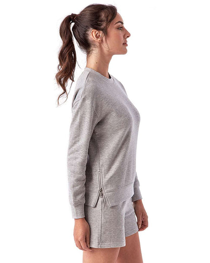 TriDri Women's Billie Side-Zip Crewneck Sweatshirt TD600 #colormdl_Heather Grey