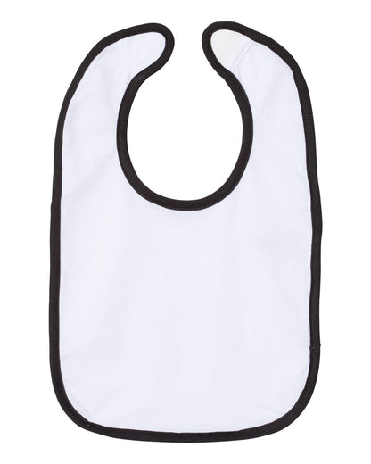 Rabbit Skins Infant Contrast Trim Premium Jersey Bib 1004 #color_White/ Black