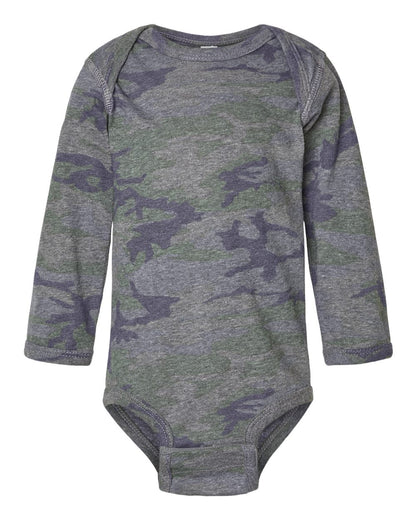 Rabbit Skins Infant Fine Jersey Long Sleeve Bodysuit 4421 #color_Vintage Camo