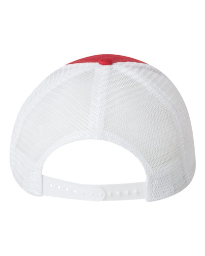 Valucap Mesh-Back Twill Trucker Cap VC400 #color_Red/ White