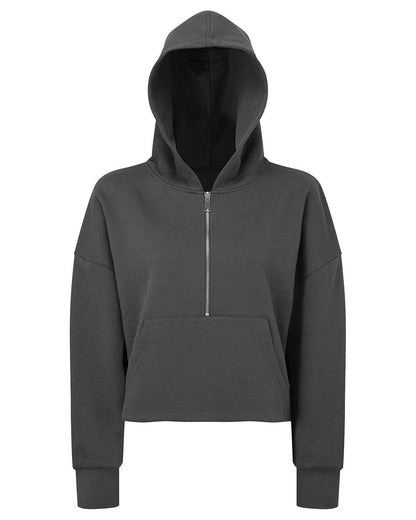 TriDri Women's Alice Half-Zip Hooded Sweatshirt TD077 #color_Charcoal