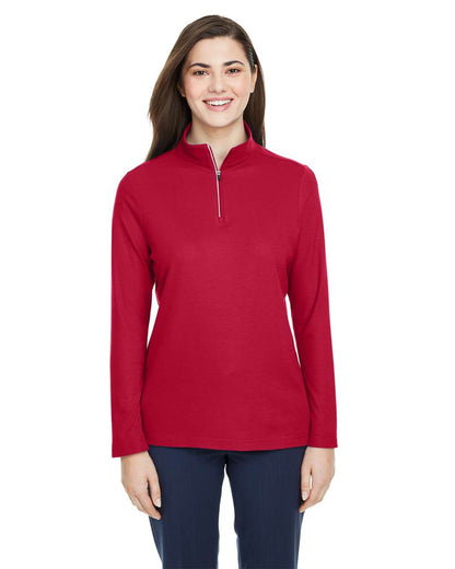 CORE365 Women's Fusion ChromaSoft™ Pique Quarter-Zip Pullover CE405W #colormdl_Classic Red