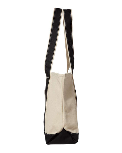 Liberty Bags Windward Large Cotton Canvas Classic Resort Tote 8871 #color_Natural/ Black