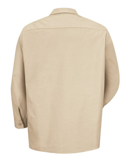 Red Kap Men's Tall Industrial Long Sleeve Work Shirt SP14T #color_Light Tan