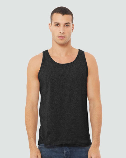 BELLA + CANVAS Heather CVC Tank 3480CVC #colormdl_Black Heather