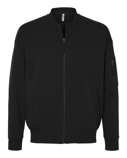 American Apparel Unisex French Terry Bomber Jacket FTJ77 #color_Black