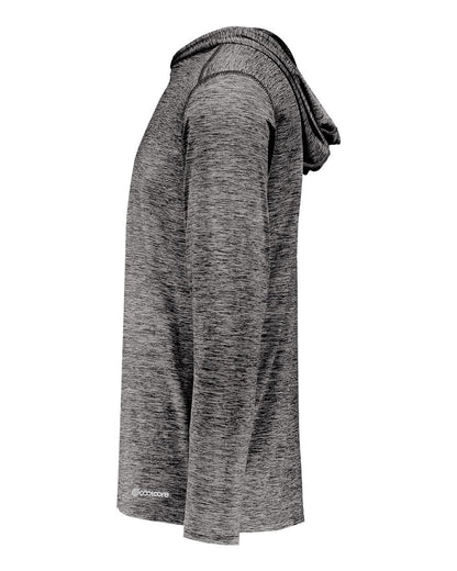 Holloway Youth Electrify CoolCore® Hooded Sweatshirt 222689 #color_Black Heather
