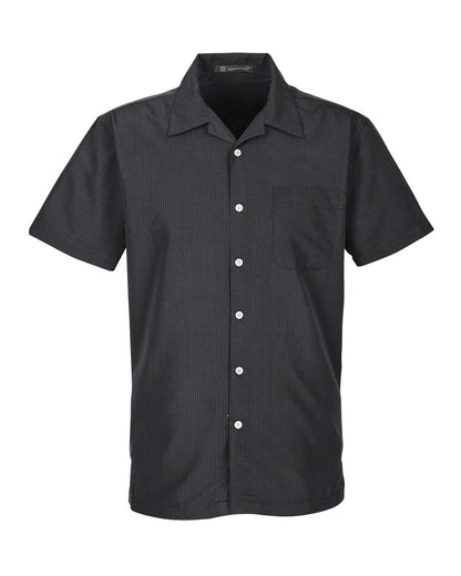 Harriton Men's Barbados Textured Camp Shirt M560 #color_Black