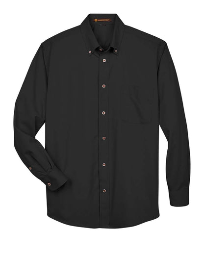 Harriton Men's Easy Blend™ Twill Shirt M500 #color_Black