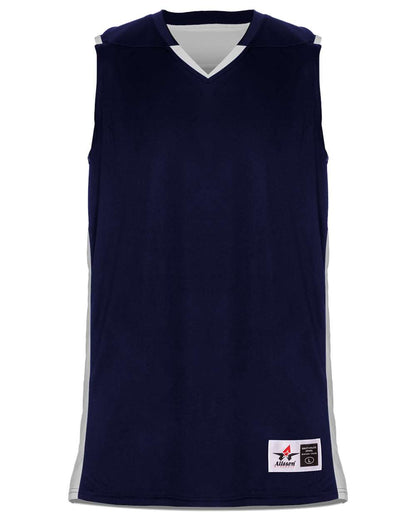 Alleson Athletic Youth Crossover Reversible Jersey 590RSPY #color_Navy/ White