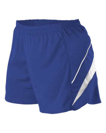 Alleson Athletic Women's Loose Fit Track Shorts R1LFPW #color_Royal/ White