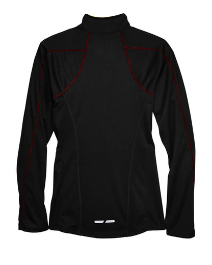 North End Women's Radar Performance Quarter-Zip Pullover 78187 #color_Black/ Classic Red