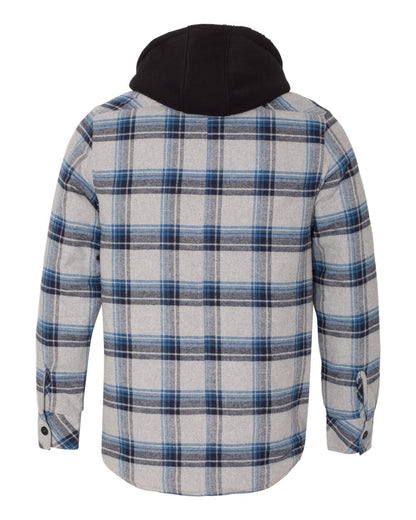 Burnside Quilted Flannel Hooded Jacket 8620 #color_Grey/ Blue