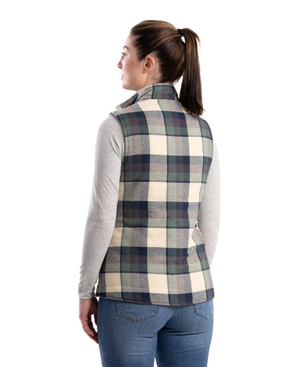 Berne Apparel Women's Insulated Flannel Vest WV16 #colormdl_Plaid Cream Jade