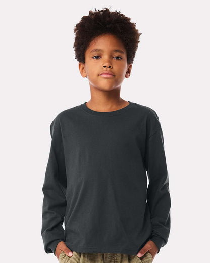 BELLA + CANVAS Youth 6oz. Heavyweight Long Sleeve Tee 3511Y #colormdl_Dark Grey