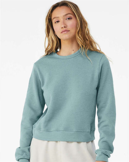 BELLA + CANVAS Women's Sponge Fleece Classic Crewneck Sweatshirt 7511 #colormdl_Heather Blue Lagoon