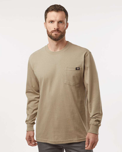 Dickies Men's Tall Traditional Heavyweight Long Sleeve T-Shirt WL50T #colormdl_Desert Sand