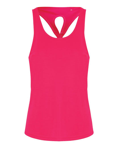 TriDri Women's Knot Back Venus Tank TD042 #color_Hot Pink