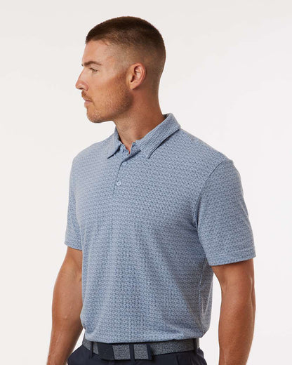 Adidas Men's Blended Printed Polo A702 #colormdl_Blue Dawn Melange