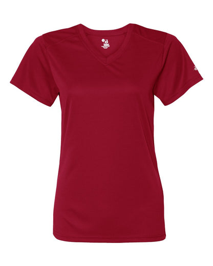 Badger Women’s B-Core V-Neck T-Shirt 4162 #color_Red