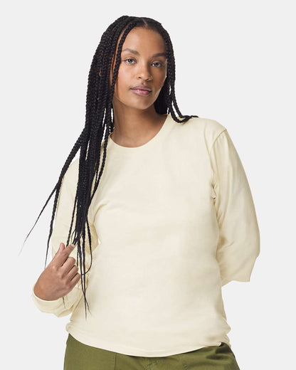American Apparel Unisex Fine Jersey Long Sleeve Tee 2007 #colormdl_Cream