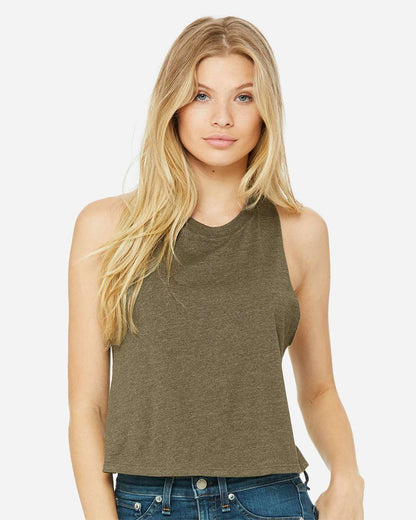 BELLA + CANVAS Women's Racerback Crop Tank 6682 #colormdl_Heather Olive