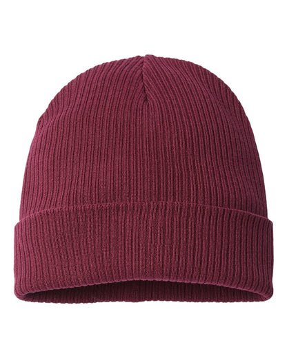 Atlantis Headwear Sustainable Cuffed Beanie NELSON #color_Burgundy