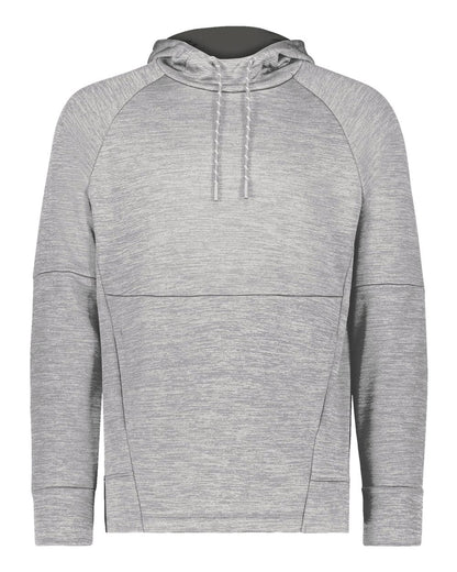 Holloway Men's All-Pro Performance Fleece Hooded Sweatshirt 223580 #color_Athletic Grey Heather/ Iron