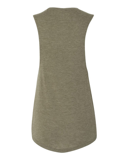 BELLA + CANVAS Women's Flowy Scoop Muscle Tank 8803 #color_Heather Olive