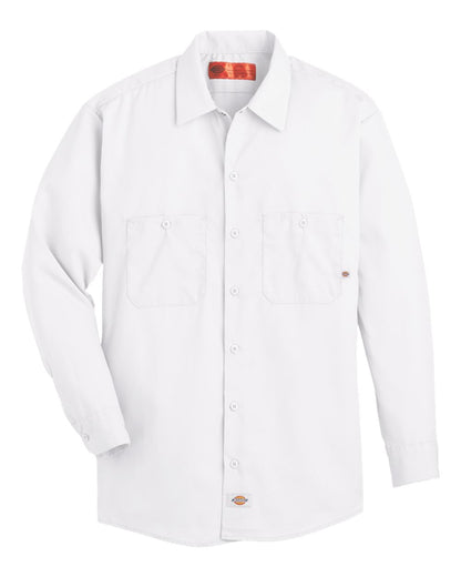 Dickies Men's Tall Industrial Long Sleeve Work Shirt L535T #color_White