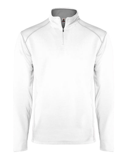 Badger Money Mesh Quarter-Zip Pullover 4438 #color_White