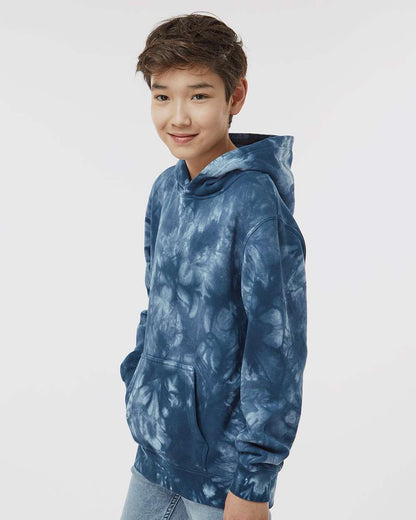 Independent Trading Co. Youth Midweight Tie-Dyed Hooded Sweatshirt PRM1500TD #colormdl_Tie Dye Navy