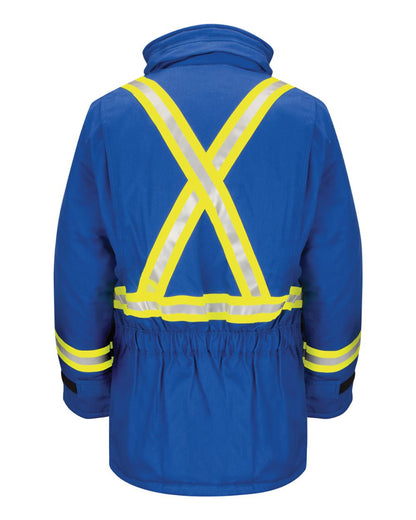 Bulwark Men's Long Deluxe Parka With Reflective Trim - EXCEL FR® ComforTouch JLPCL #color_Royal Blue