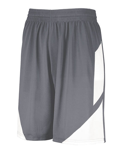 Augusta Sportswear Step-Back Basketball Shorts 1733 #color_Graphite/ White